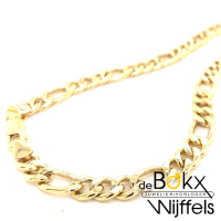 geelgoud ketting met zilveren kern figaro 50cm - 7mm - 58411 geelgoud ketting met zilveren kern figaro 50cm - 7mm - 58411