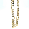 geelgoud ketting met zilveren kern figaro 50cm - 7mm - 58411