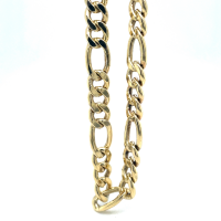 geelgoud ketting met zilveren kern figaro 50cm - 7mm - 58411
