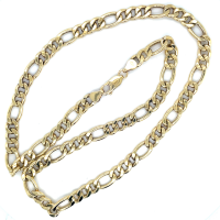 geelgoud ketting met zilveren kern figaro 50cm - 7mm - 58411