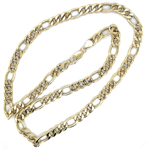 geelgoud ketting met zilveren kern figaro 50cm - 7mm - 58411