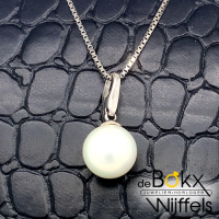 zilveren ketting met parel hanger 42cm - 57977 zilveren ketting met parel hanger 42cm - 57977