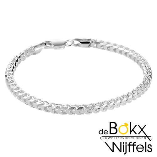 Zilveren armband gourmet 20cm 4mm - 58023 Zilveren armband gourmet 20cm 4mm - 58023