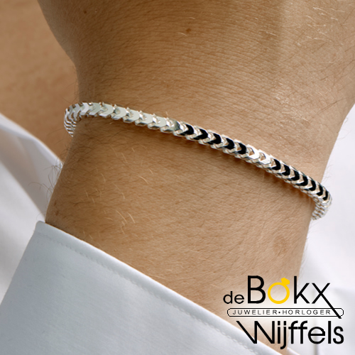 Zilveren armband gourmet 20cm 4mm - 58023 Zilveren armband gourmet 20cm 4mm - 58023