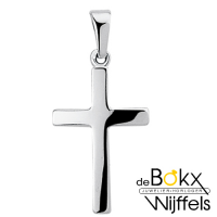 wit gouden kruis hanger - 58045 wit gouden kruis hanger - 58045