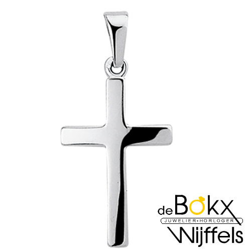 wit gouden kruis hanger - 58045 wit gouden kruis hanger - 58045