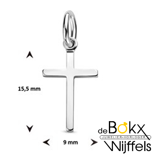 kleine wit gouden kruis hanger - 58046 kleine wit gouden kruis hanger - 58046