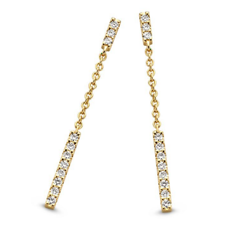 Elegante Diamanten gouden oorbellen - 58122