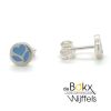 Zilveren oorknopjes met blauwe bloem - 58148 Zilveren oorknopjes met blauwe bloem - 58148