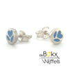Zilveren oorknopjes met blauwe bloem - 58148 Zilveren oorknopjes met blauwe bloem - 58148
