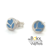 Zilveren oorknopjes met blauwe bloem - 58148 Zilveren oorknopjes met blauwe bloem - 58148