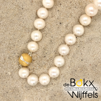 Zoet waterparel ketting met magneet sluiting goud kleurig - 58157 Zoet waterparel ketting met magneet sluiting goud kleurig - 58157