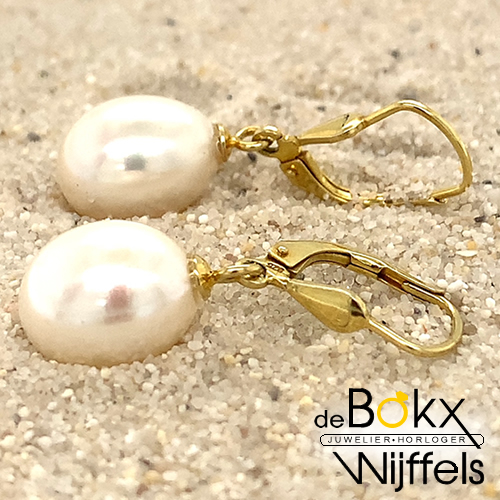 Oorhangers parel ovaal double 8-9mm - 58166 Oorhangers parel ovaal double 8-9mm - 58166