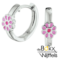 kinder oorringen zilvern met roze emaille - 58173 kinder oorringen zilvern met roze emaille - 58173