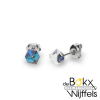 Cube oorknoppen van Spark met kristal bermuda blue - 58232 Cube oorknoppen van Spark met kristal bermuda blue - 58232