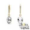 Spark oval chic goudkleurige oorbellen met kristal - 58237 Spark oval chic goudkleurige oorbellen met kristal - 58237