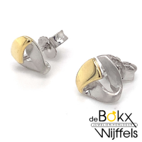 oorknoppen zilver en goud klein fantasie model - 58207 oorknoppen zilver en goud klein fantasie model - 58207