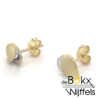 Gouden oorknoppen wit en geel goud - 58219 Gouden oorknoppen wit en geel goud - 58219