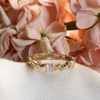 Ring geelgoud met diamant maat 54 - 58267 Ring geelgoud met diamant maat 54 - 58267