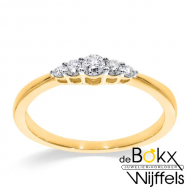 Fijne ring geel goud met diamant maat 55 - 58270