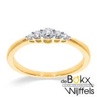 Fijne ring geel goud met diamant maat 55 - 58270 Fijne ring geel goud met diamant maat 55 - 58270