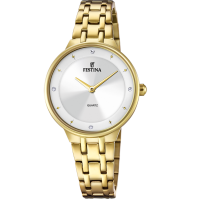 Festina dames goudkleurig horloge met prachtige witte wijzerplaat F20601-1 - 58320