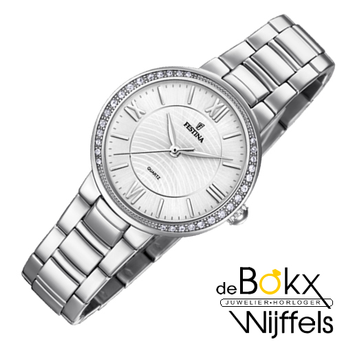 Festina dames horloge met steentjes F20220/1 - 58322