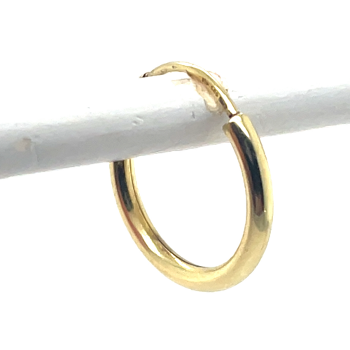 1 heren Geelgouden oorring met een ronde buis 16mm - 58327