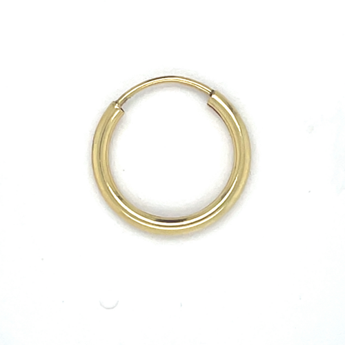1 heren Geelgouden oorring met een ronde buis 16mm - 58327