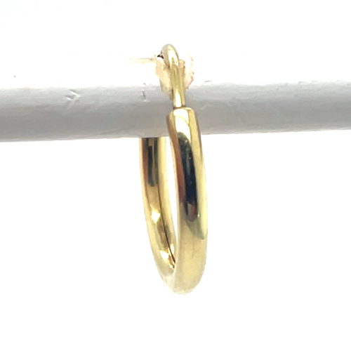 1 heren Geelgouden oorring met een ronde buis 16mm - 58327