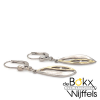lange speelse oorhangers zilver met geelgoud en zirkonia - 58586