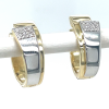 gouden oorrringen in wit en geel goud met diamant - 58637 gouden oorrringen in wit en geel goud met diamant - 58637