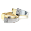gouden oorrringen in wit en geel goud met diamant - 58637 gouden oorrringen in wit en geel goud met diamant - 58637