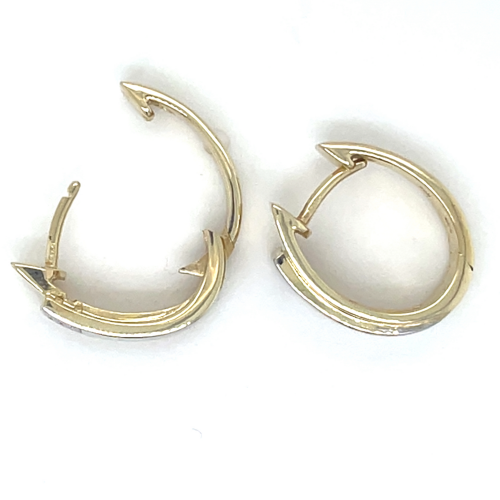gouden oorrringen in wit en geel goud met diamant - 58637 gouden oorrringen in wit en geel goud met diamant - 58637