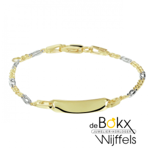 kindergraveerarmband goud valkenoog 13-15cm - 600017 kindergraveerarmband goud valkenoog 13-15cm - 600017