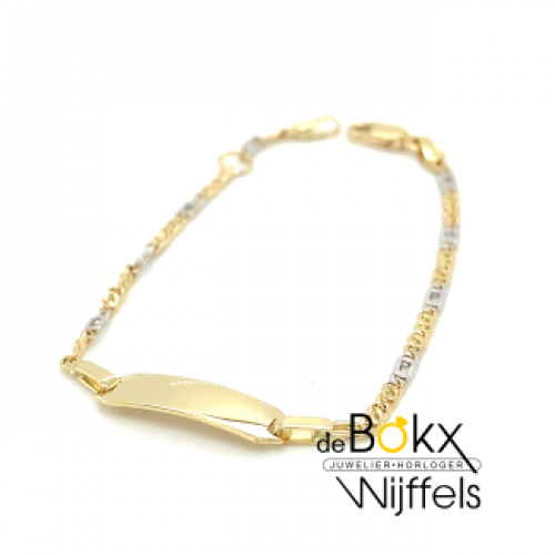 kindergraveerarmband goud valkenoog 13-15cm - 600017 kindergraveerarmband goud valkenoog 13-15cm - 600017