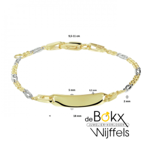 kindergraveerarmband goud valkenoog 13-15cm - 600017 kindergraveerarmband goud valkenoog 13-15cm - 600017