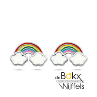 oorknoppen regenboog met wolk en emaille 6.5mm - 600024 oorknoppen regenboog met wolk en emaille 6.5mm - 600024