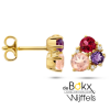 gouden oorknoppen met edelstenen en diamant - 600027 gouden oorknoppen met edelstenen en diamant - 600027