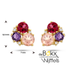 gouden oorknoppen met edelstenen en diamant - 600027 gouden oorknoppen met edelstenen en diamant - 600027
