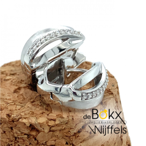 zilveren ring met zirkonia maat 54 - 600032