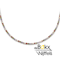 zilveren regenboog tenniscollier 40 + 5cm - 600040 zilveren regenboog tenniscollier 40 + 5cm - 600040