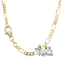 figaro collier goud 50cm lang en 3mm doorsnede - 600048 figaro collier goud 50cm lang en 3mm doorsnede - 600048