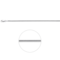 Zilver gerhodineerd ketting slang 50cm 2mm - 600082