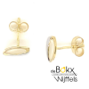 Gouden oorknoppen wit en geel goud - 600121 Gouden oorknoppen wit en geel goud - 600121