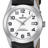 duidelijk Festina dames staal en leder horloge F20447-1 - 600126