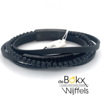 lederen armband zwart van lotus style 20 of 21cm - 600142