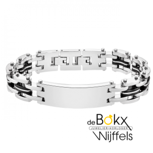 stalen schakelarmband van lotus style met graveer plaat 19 -20.5cm - 600144 stalen schakelarmband van lotus style met graveer plaat 19 -20.5cm - 600144