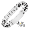 stalen schakelarmband van lotus style met graveer plaat 19 -20.5cm - 600144 stalen schakelarmband van lotus style met graveer plaat 19 -20.5cm - 600144