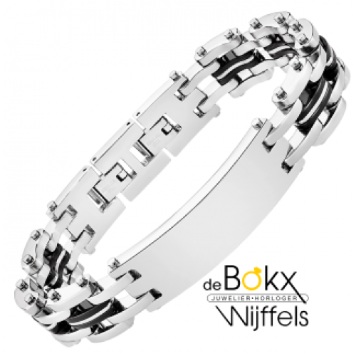stalen schakelarmband van lotus style met graveer plaat 19 -20.5cm - 600144 stalen schakelarmband van lotus style met graveer plaat 19 -20.5cm - 600144